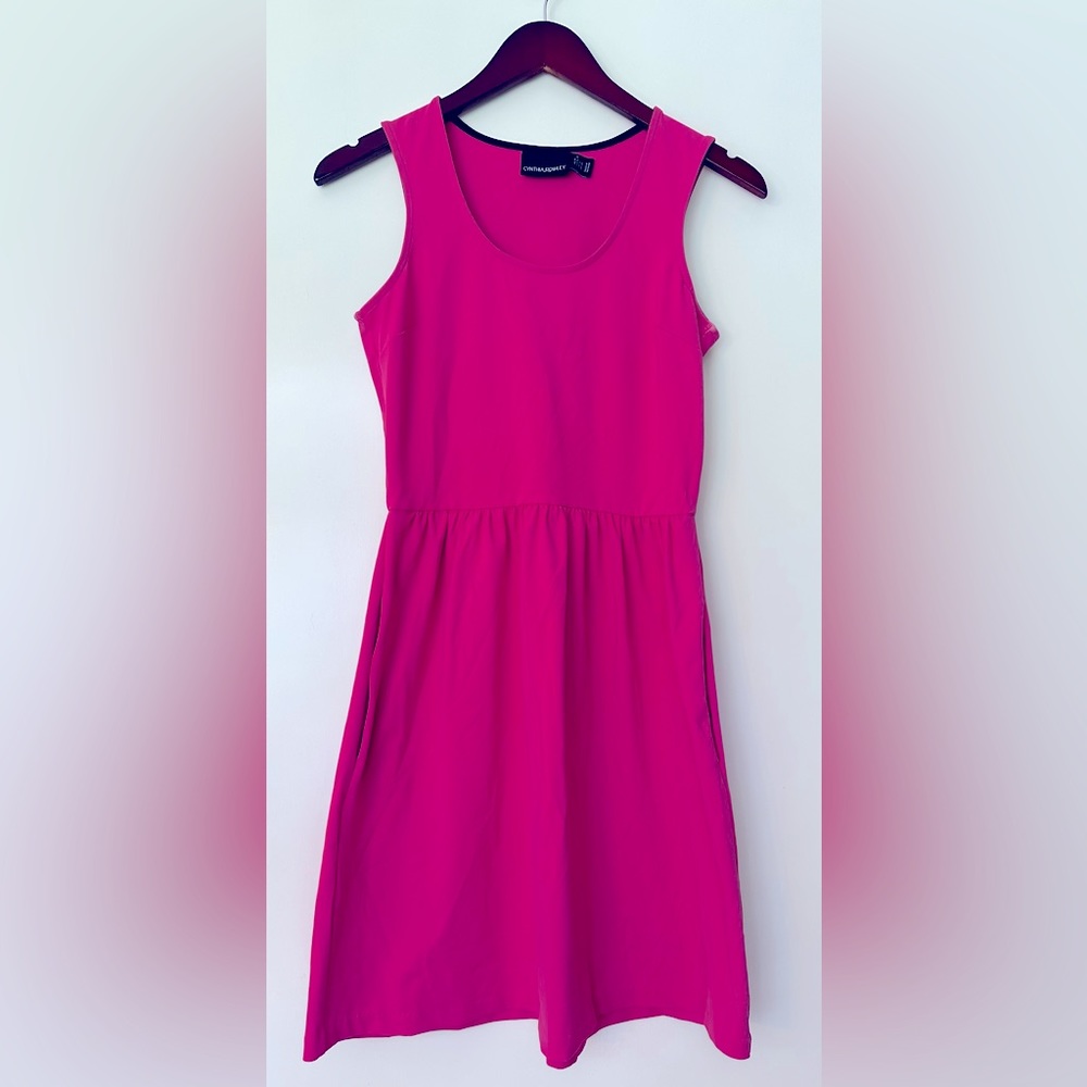 Cynthia Rowley Bright Pink Stretch Dress with Pockets